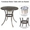 Costway 3PCS Patio Dining Set Aluminum Bistro Attached Removable Ice Bucket